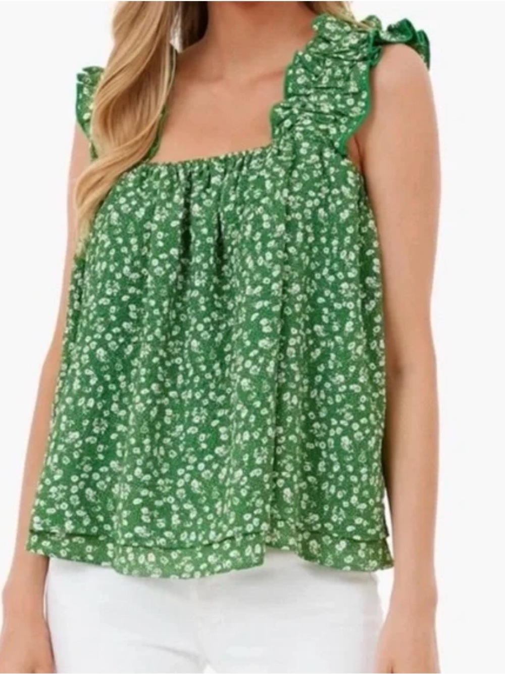 Tuckernuck Hyacinth House Taylor Green Ditzy Floral Tank,  Size XS